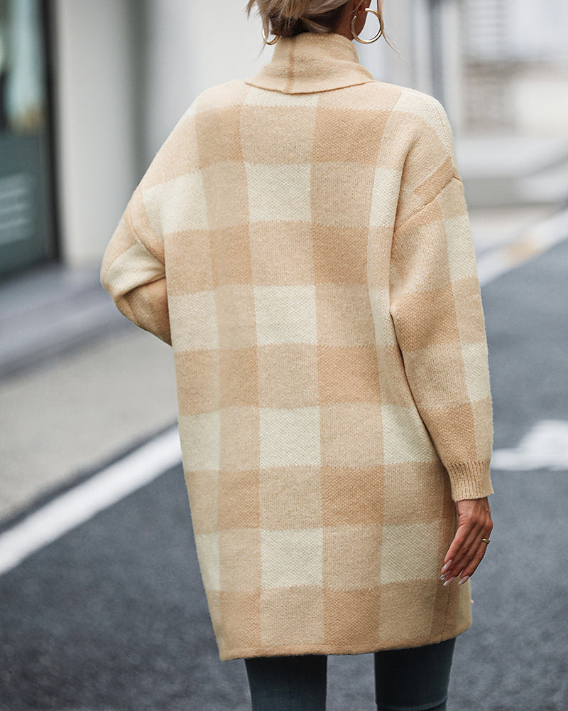 Green plaid cardigan