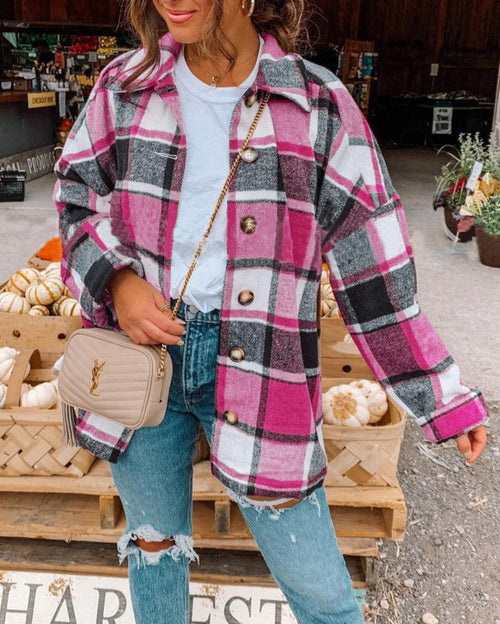 brown flannel shacket