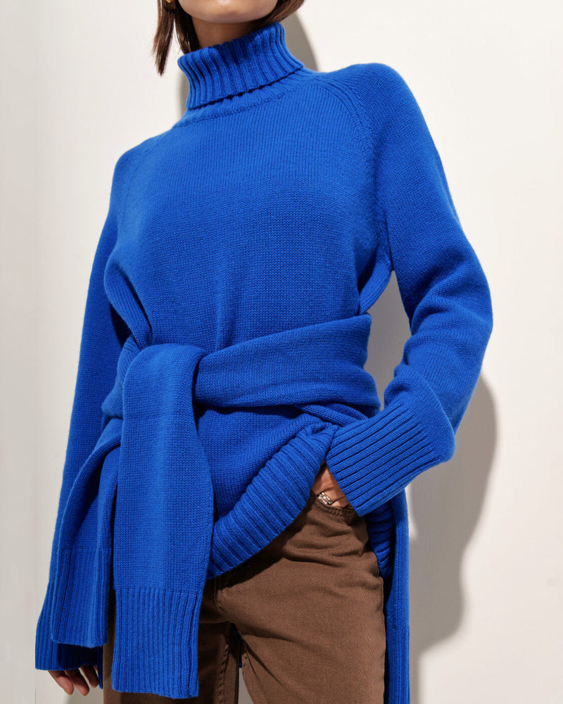 Cobalt knit turtleneck