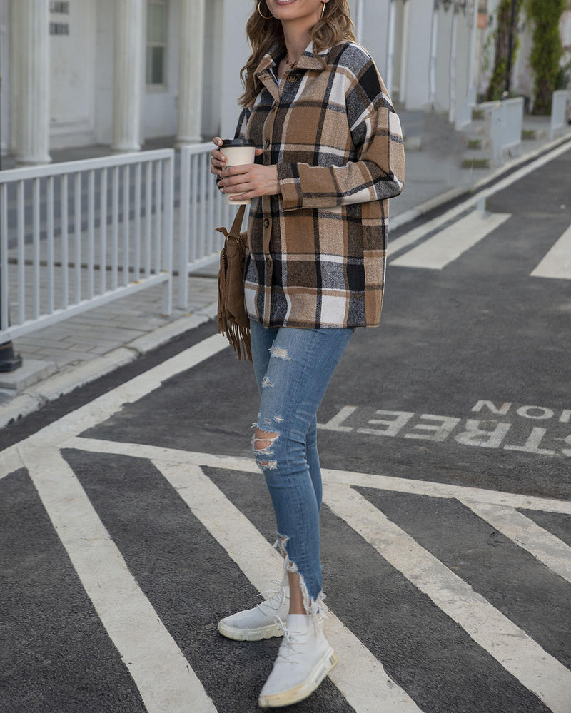 Brown flannel shacket