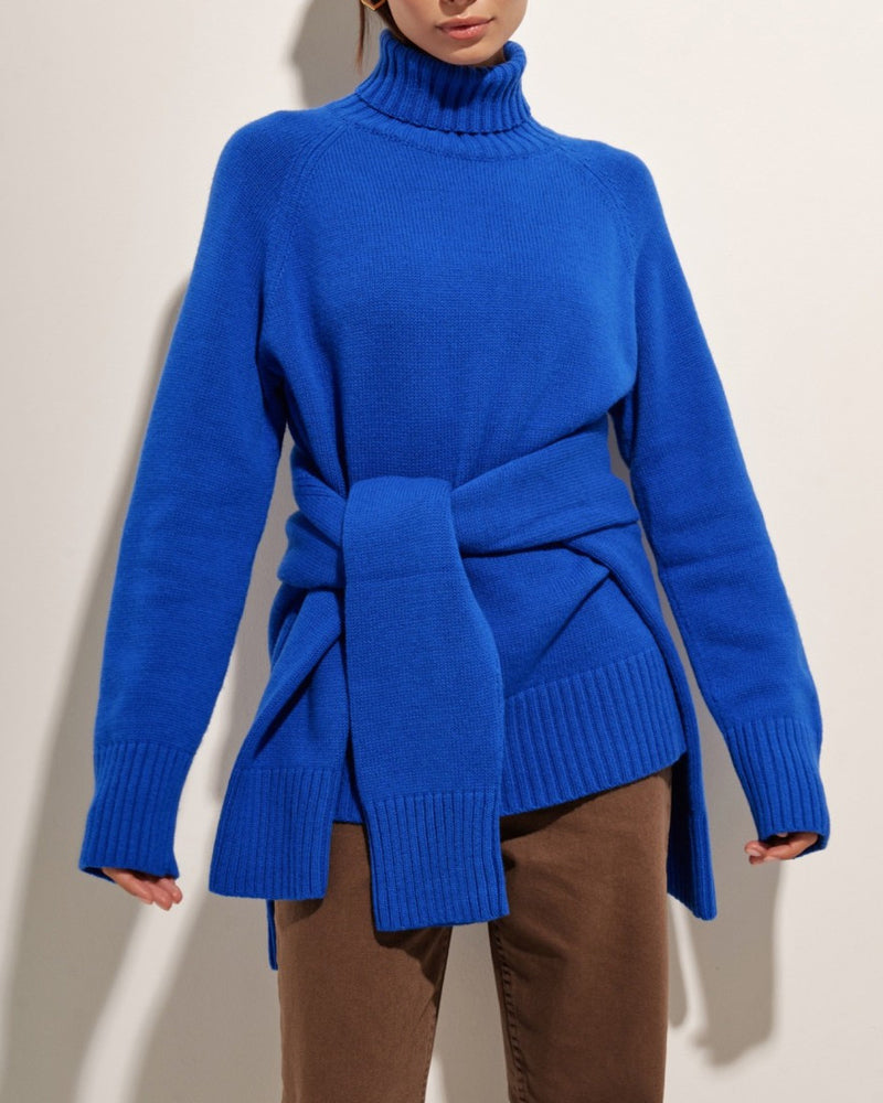 Cobalt knit turtleneck