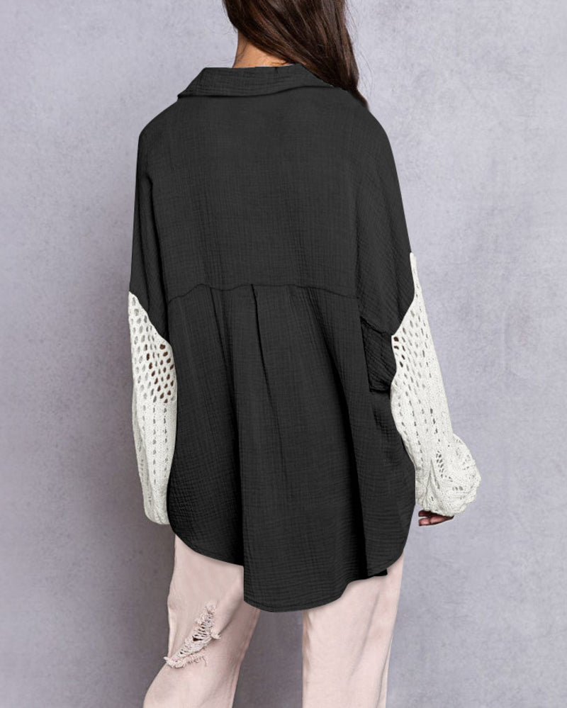 Crochet sleeve shirt