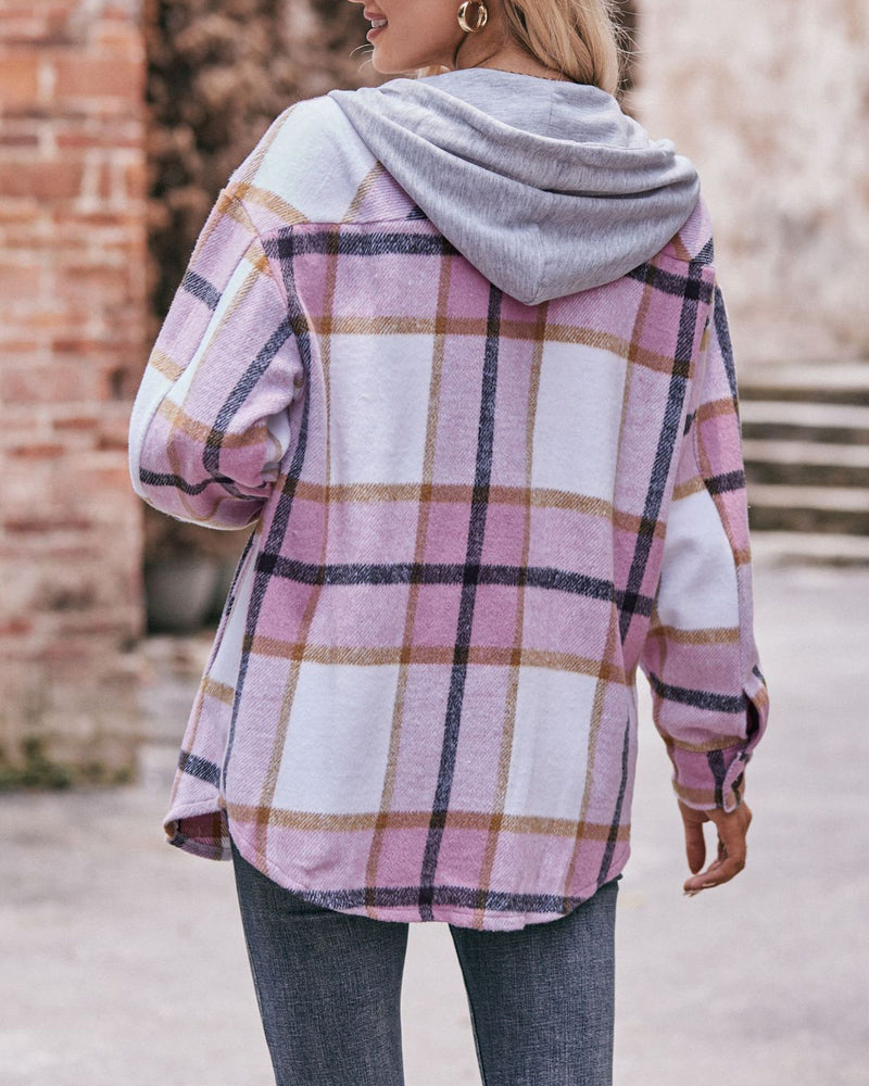 Hooded plaid jacket