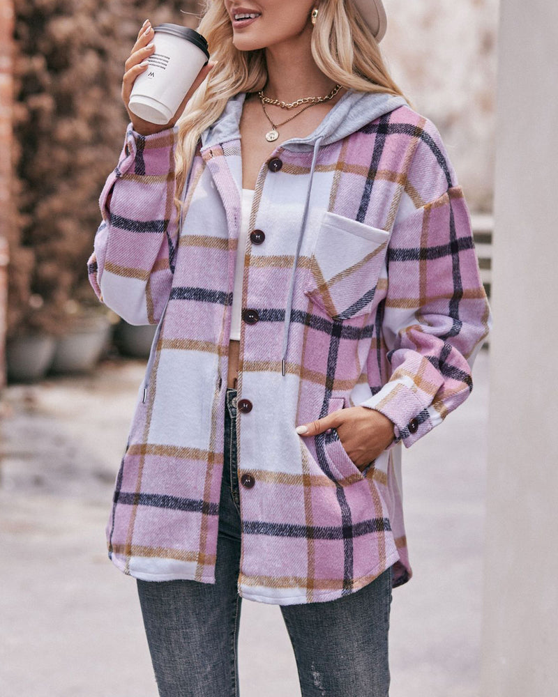 Hooded plaid jacket