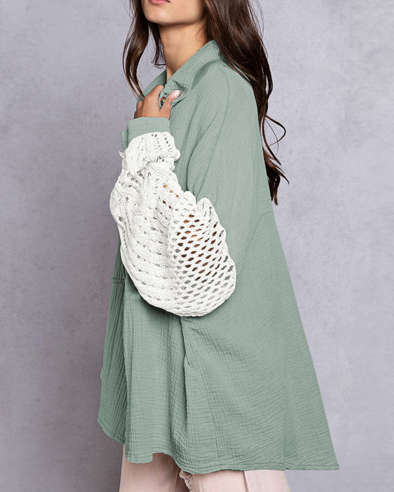 Crochet sleeve shirt