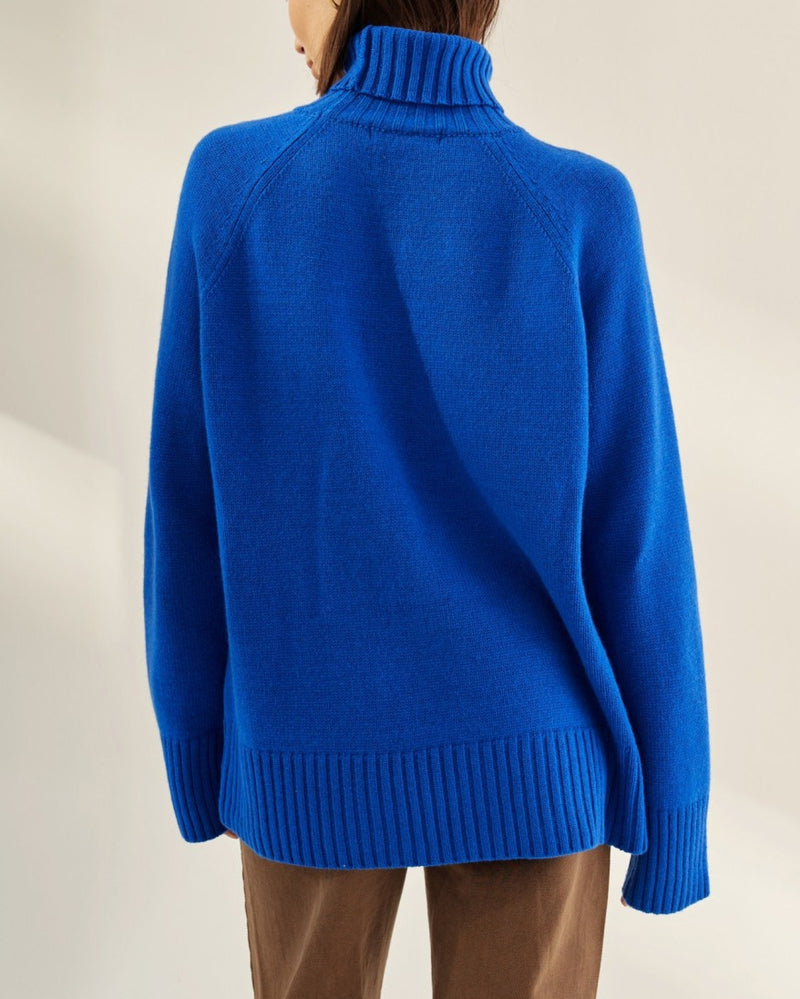 Cobalt knit turtleneck
