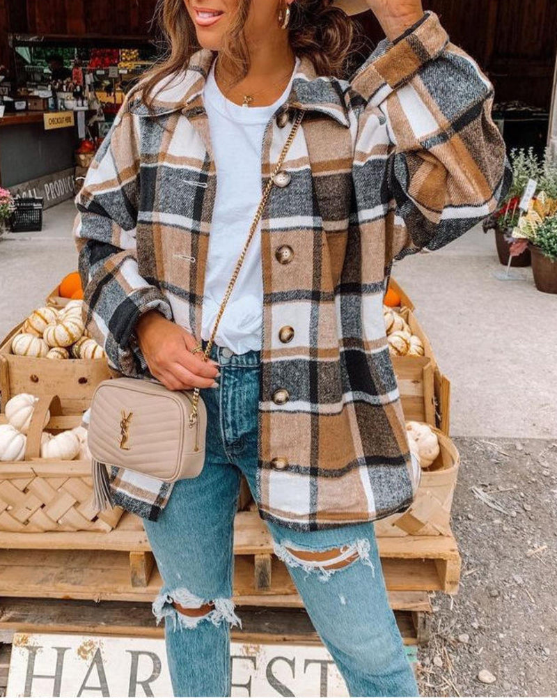 Brown flannel shacket