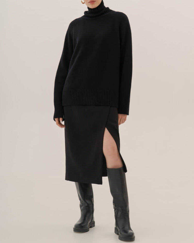 Cobalt knit turtleneck