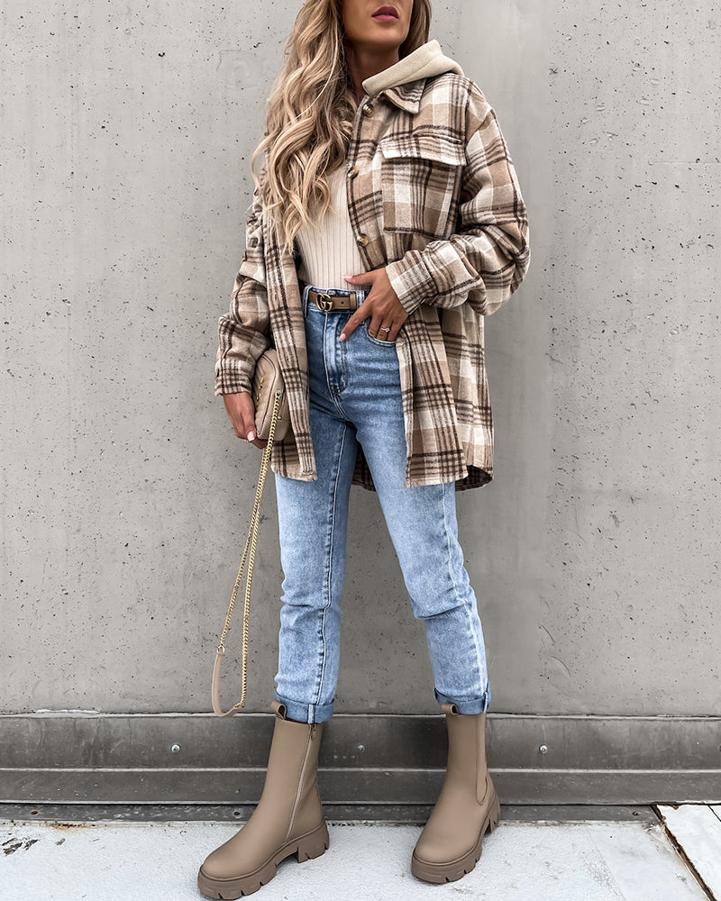 Oversized plaid shacket