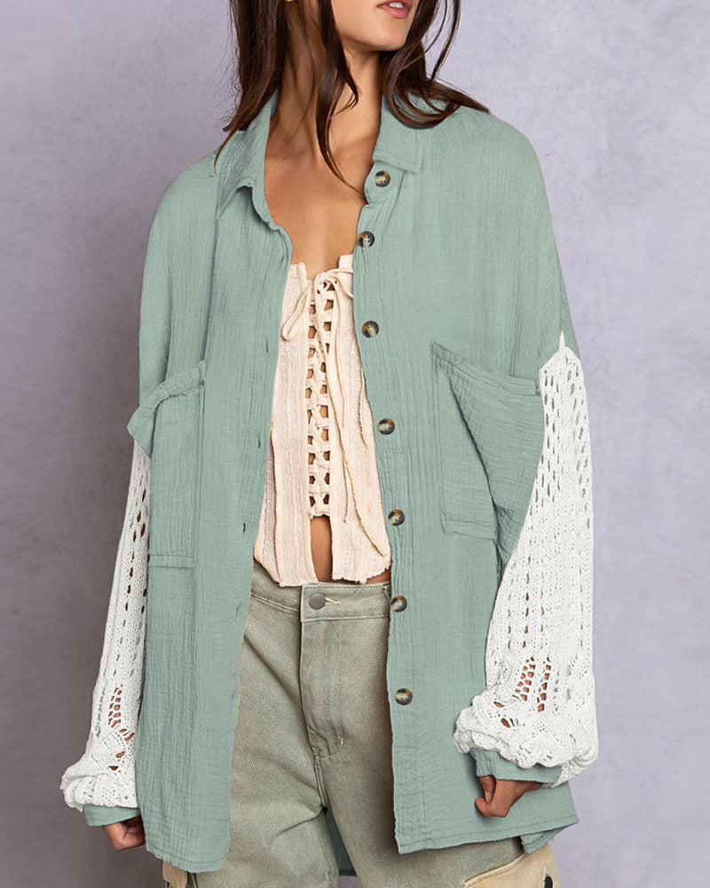 Crochet sleeve shirt