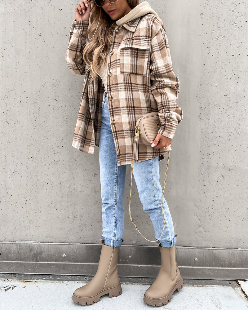 Oversized plaid shacket
