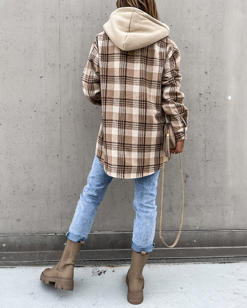 Oversized plaid shacket