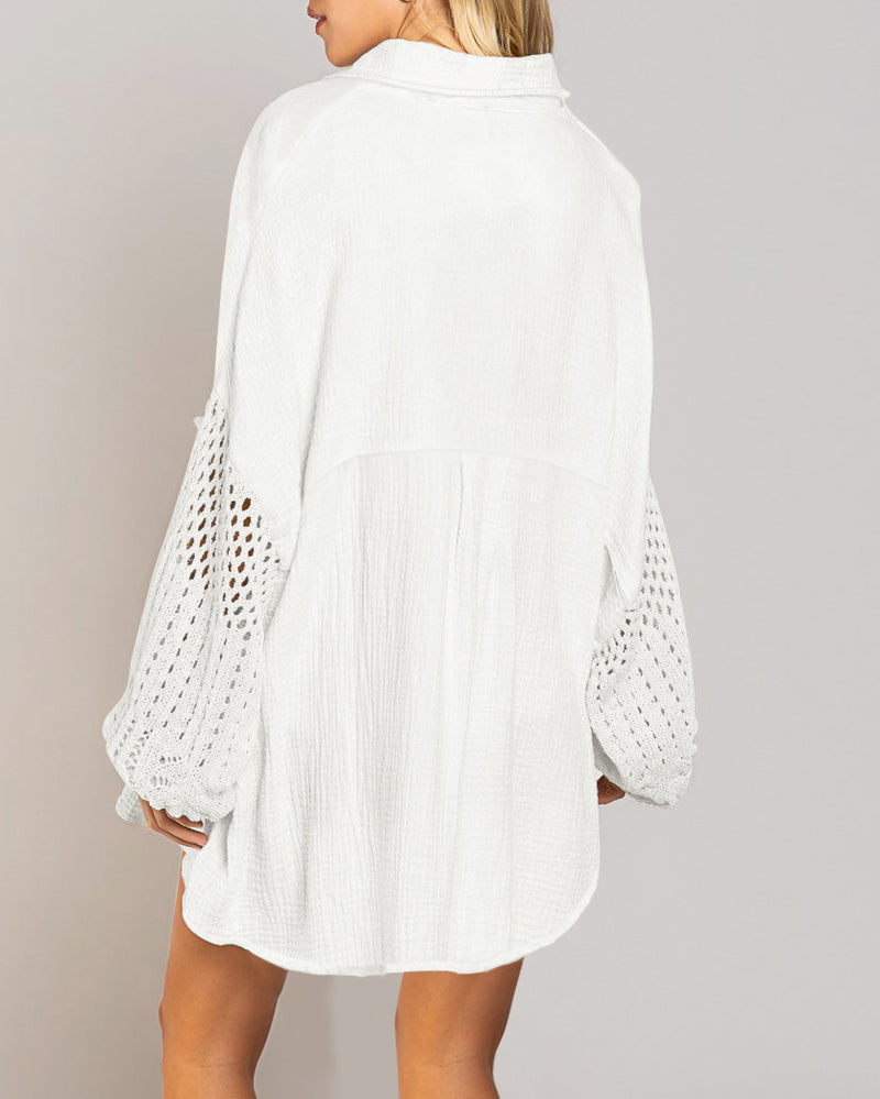 Crochet sleeve shirt