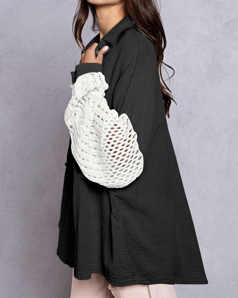 Crochet sleeve shirt