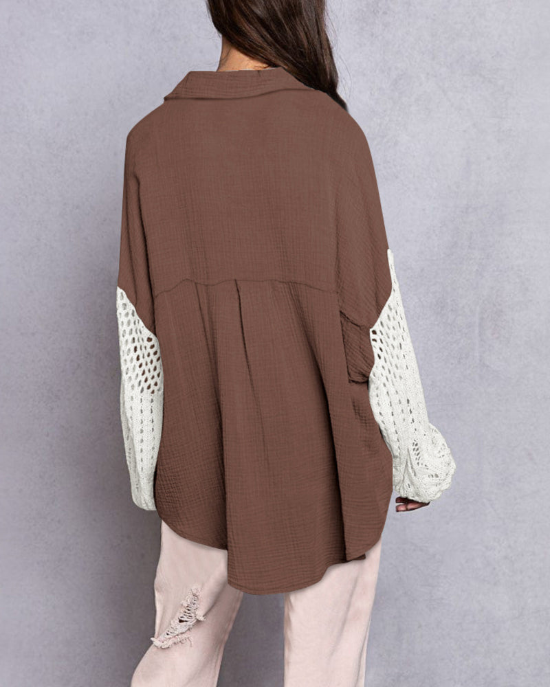 Crochet sleeve shirt