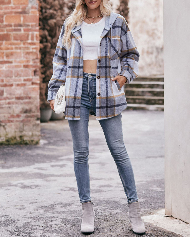 Hooded plaid jacket