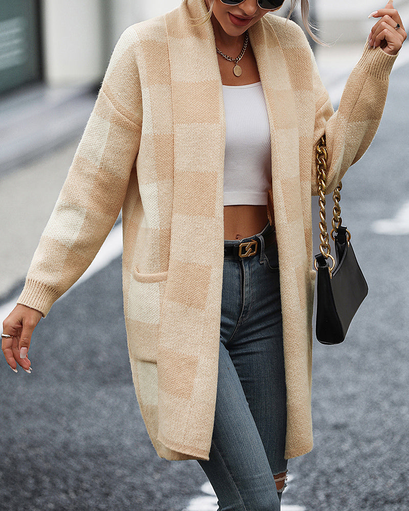 Green plaid cardigan