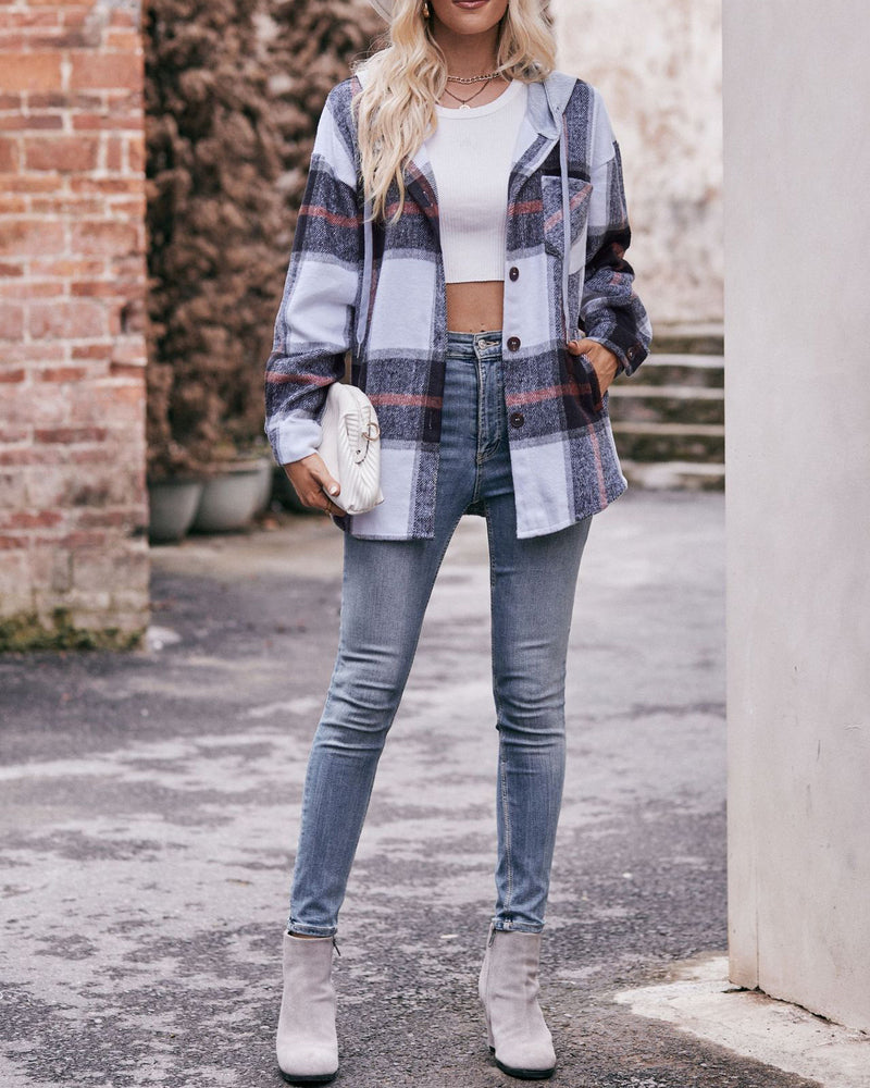 Hooded plaid jacket