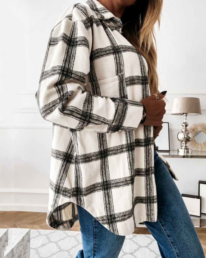 beige plaid shacket