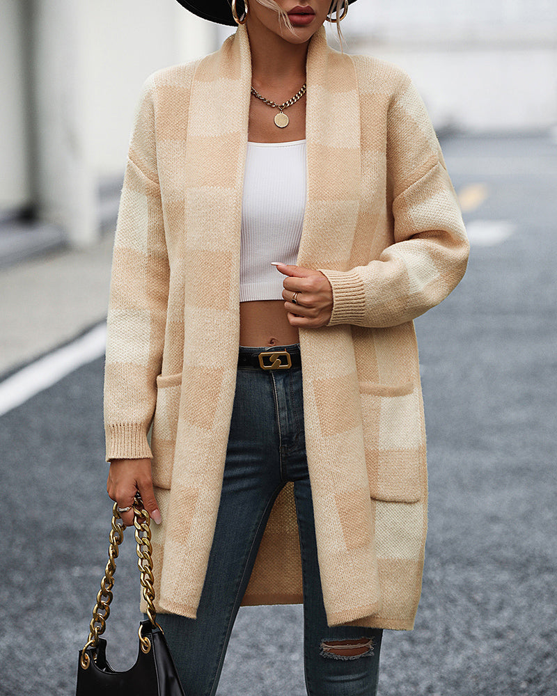 Green plaid cardigan