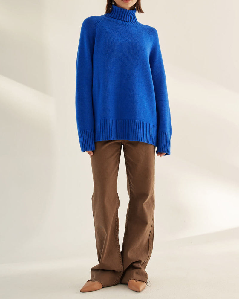 Cobalt knit turtleneck