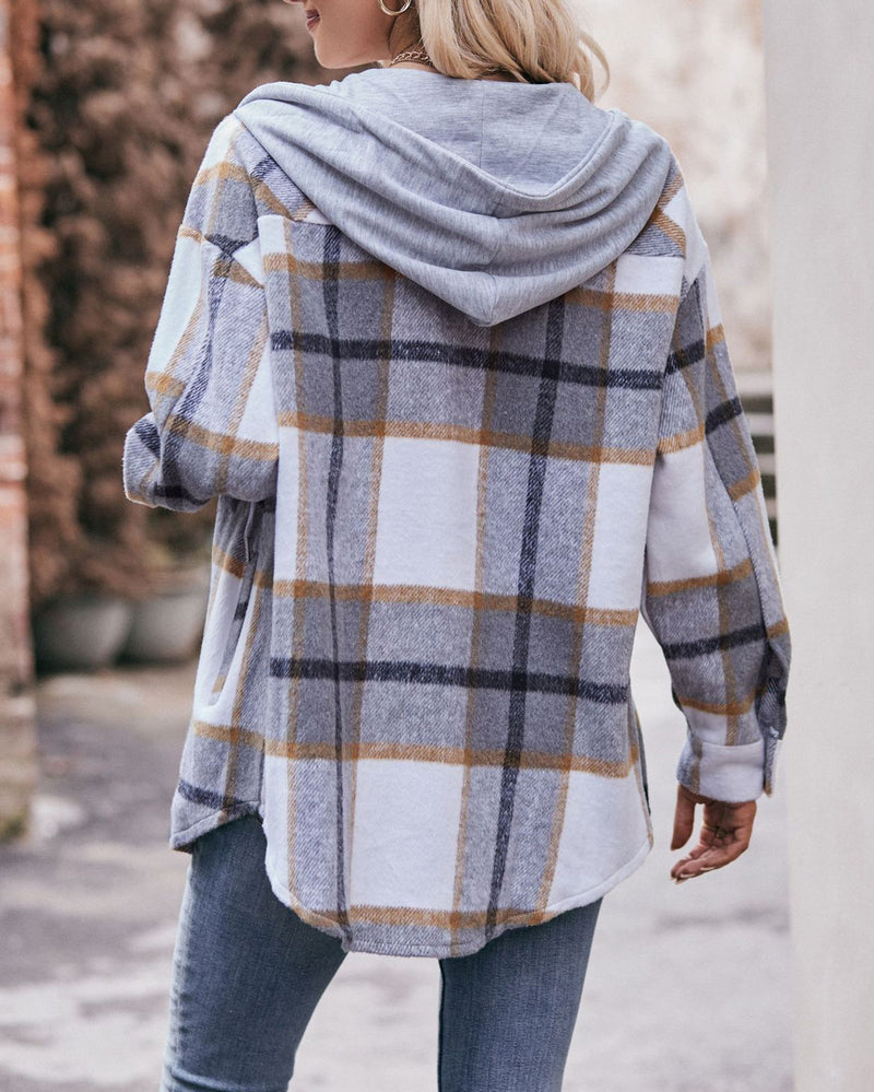 Hooded plaid jacket