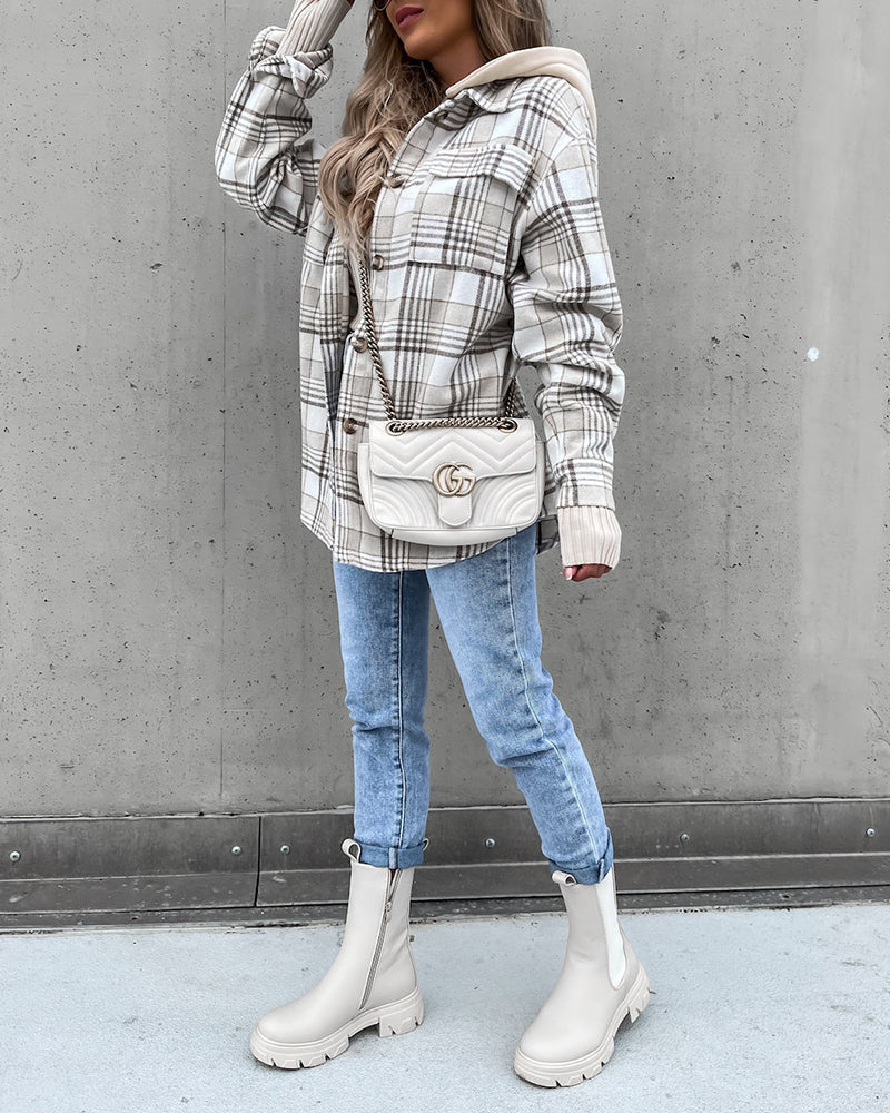 Oversized plaid shacket