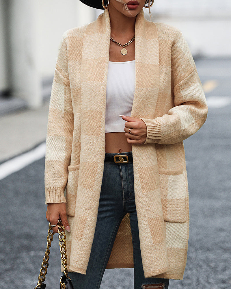 Green plaid cardigan