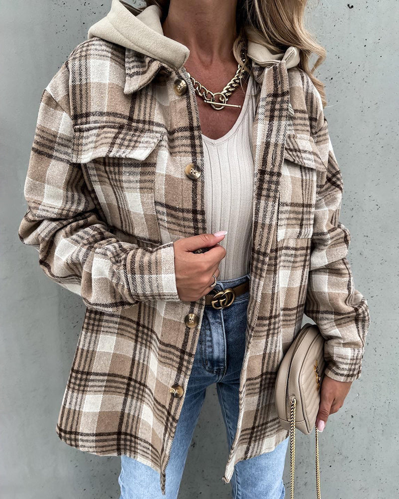 Oversized plaid shacket