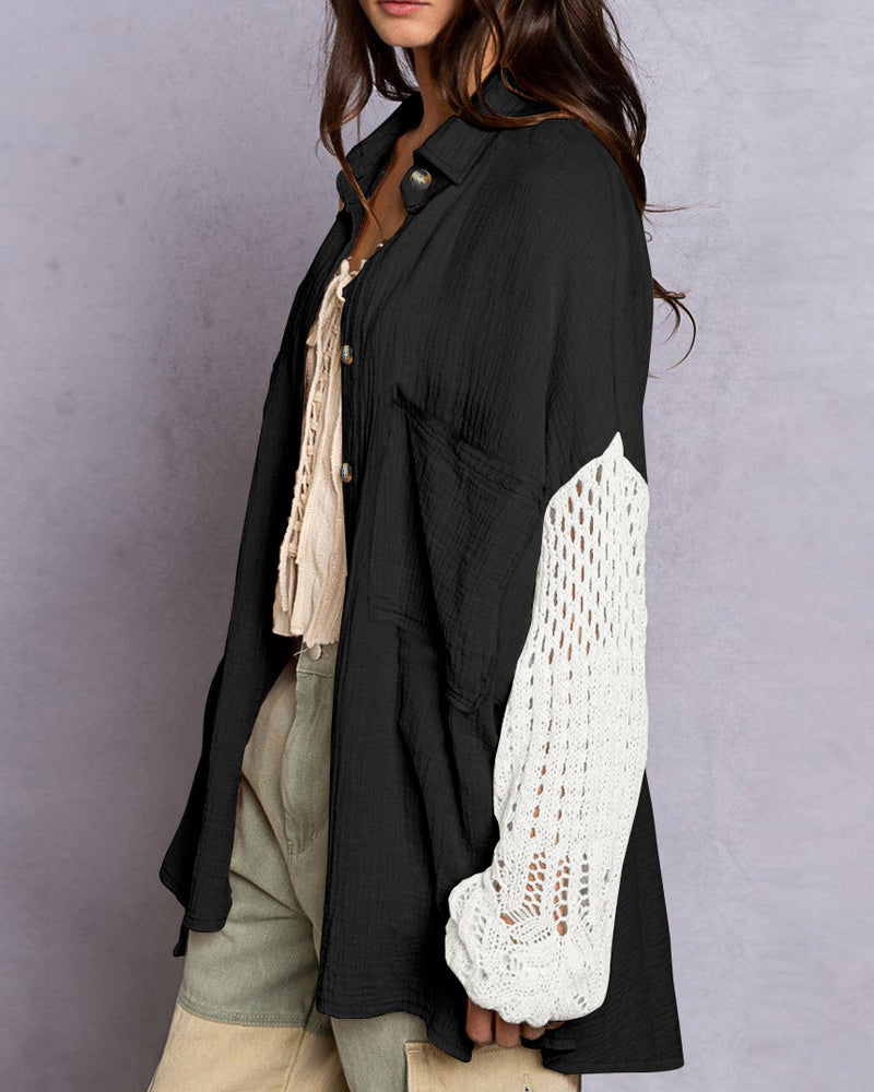 Crochet sleeve shirt
