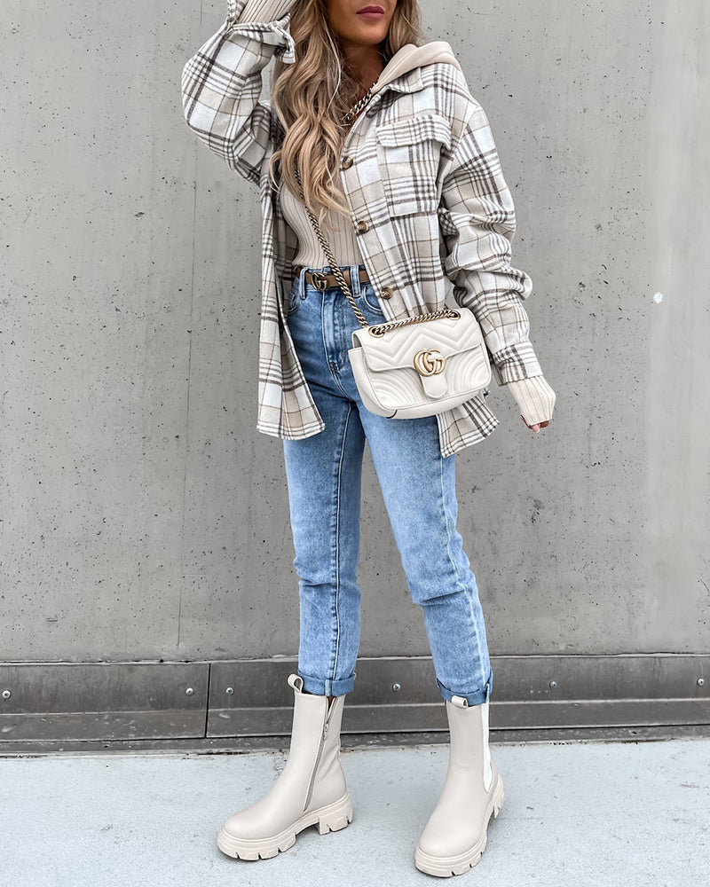 Oversized plaid shacket