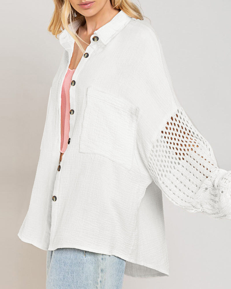 Crochet sleeve shirt