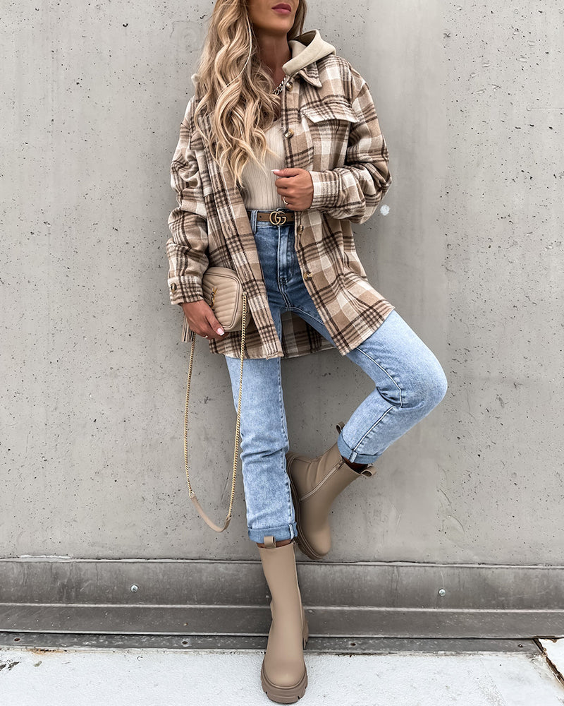 Oversized plaid shacket