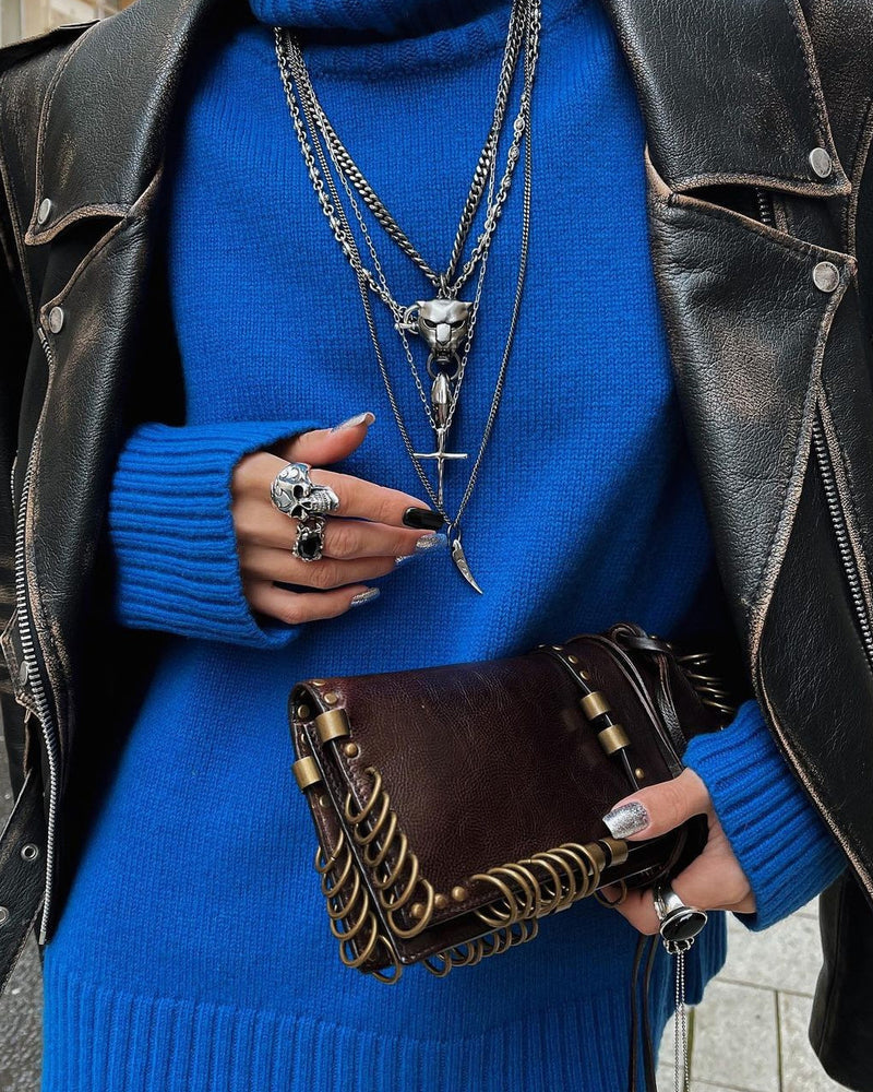 Cobalt knit turtleneck