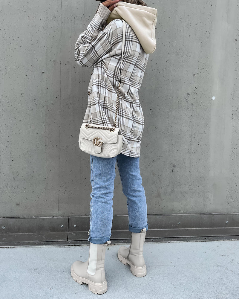 Oversized plaid shacket